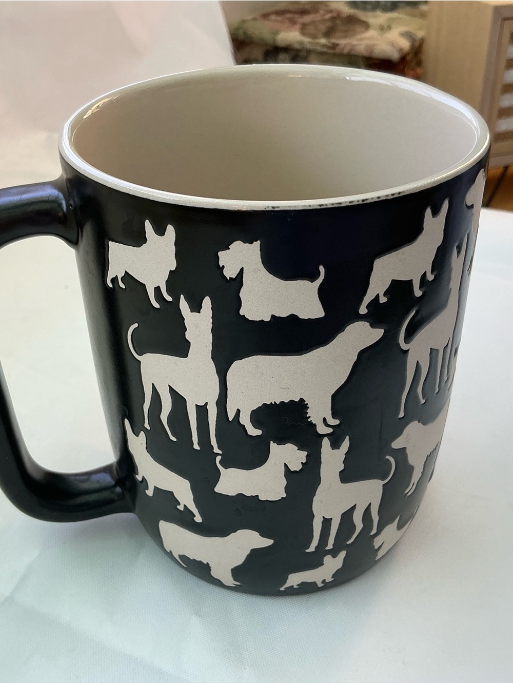 Black Ceramic Dog Silhouette Coffee Mug